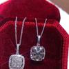 Легкое роскошное квадратное женское ожерелье с подвеской, инкрустированное цирконием, цепочка для свитера