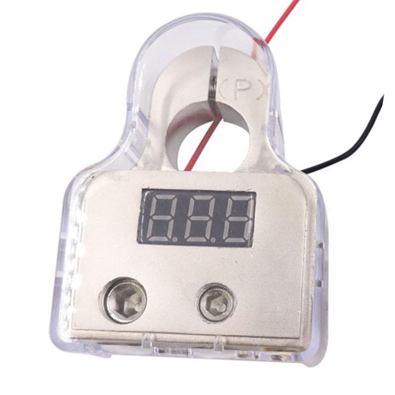 Зажим для клемм автомобильного аккумулятора с дисплеем для модификации аудиосистемы