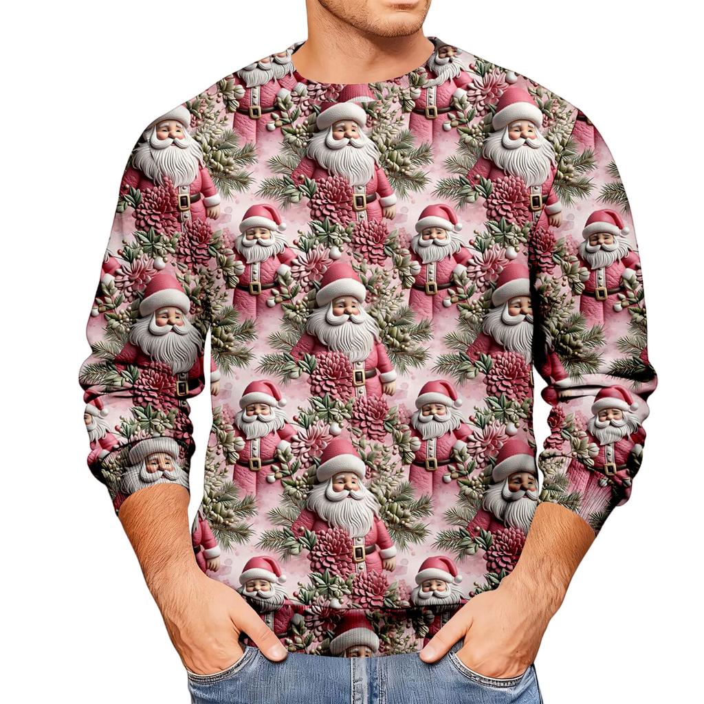 Свободное мужское худи с рождественским принтом