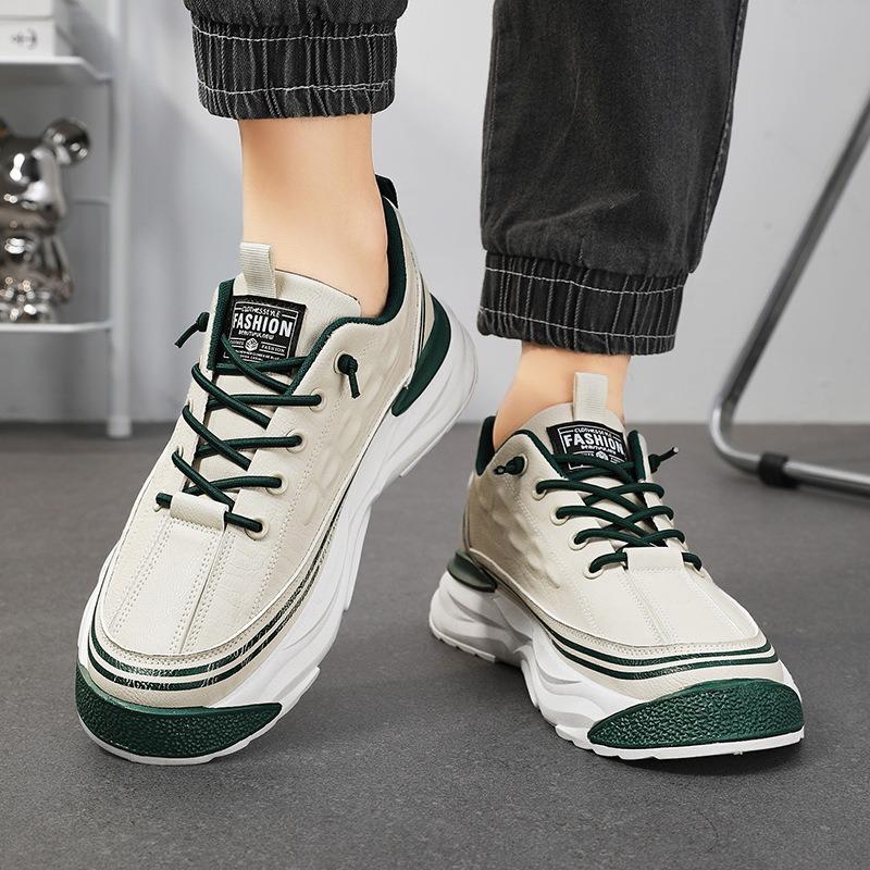 Men's Shoes New Spring Versatile Leather Surface Sports Leisure Youth 2 One-pedal Dad Shoes Trendy Shoes