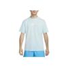 Max90 Letter Logo Crew Neck Casual Pullover Short Sleeve T-Shirt Men Tops Glacier-Blue FV4048-474
