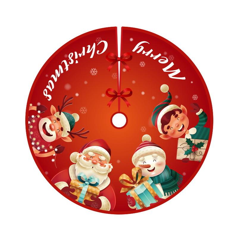 Горячая Распродажа 1 шт. Рождественская юбка с принтом елки, новый мультяшный круглый рождественский елочный декор, основание, орнамент, фартук для елки