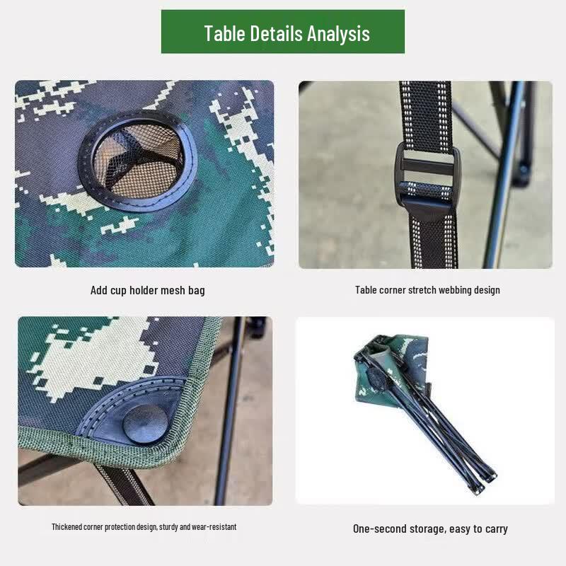 OIMG Ultralight Camouflage Folding Camping Table and Chairs Set