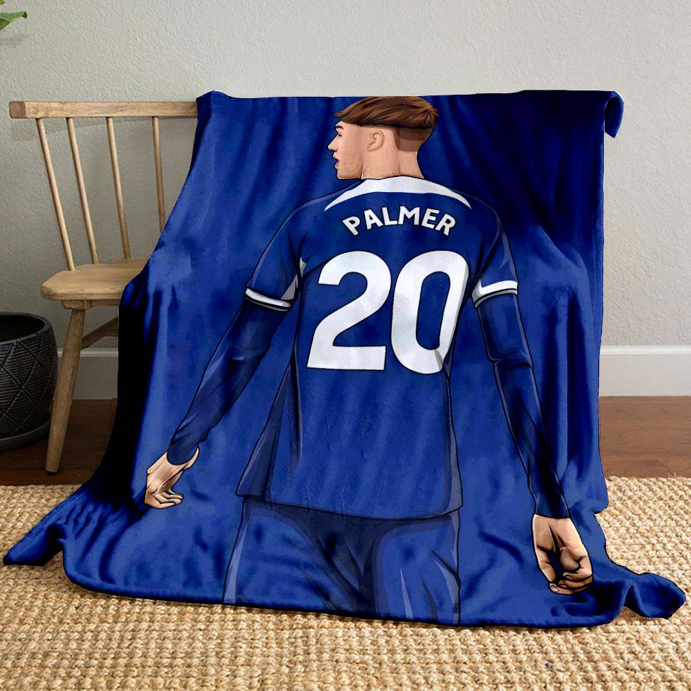 Blue jersey with "PALMER" and "20" written in bold white text. for all seasons blanket lunch break throw gift