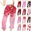 Женская повседневная мода День святого Валентина Повседневные брюки с принтом Спортивные брюки Брюки с эластичной резинкой на талии со шнурком Брюки со шнурком