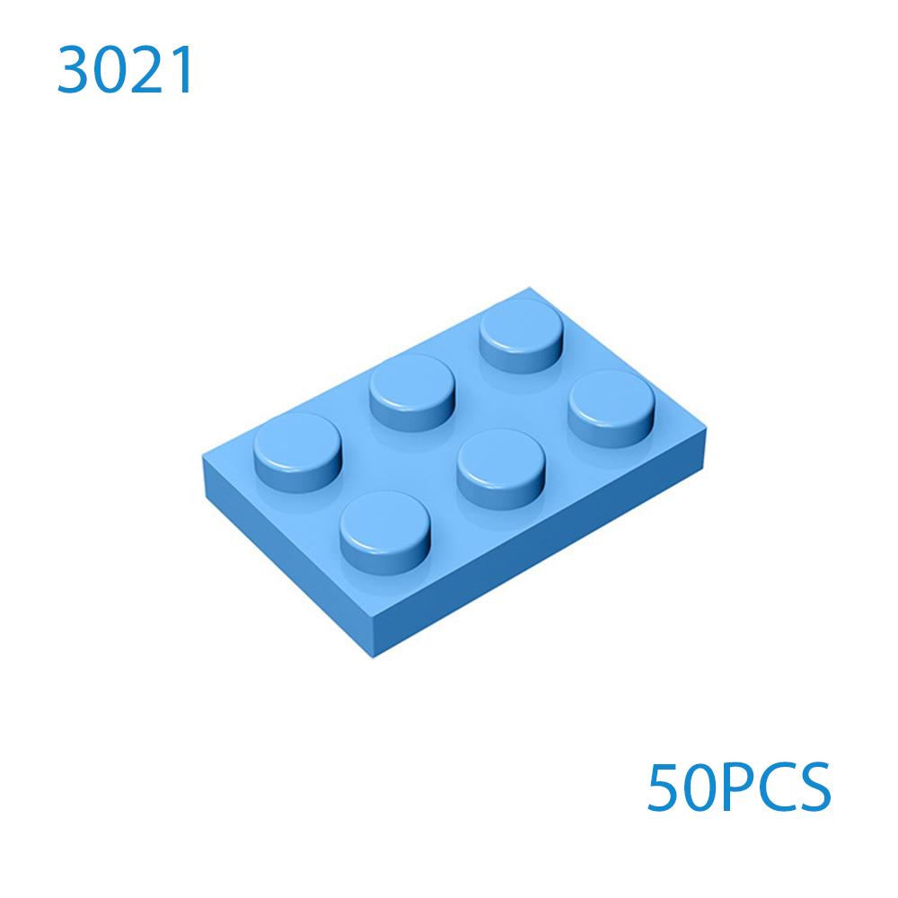 50 шт. DIY MOC Строительные блоки Тонкие Фигурки Кирпичики 2x3 Точки 12Цветов Образовательные Совместимые 3021 Игрушки для Детей Рождественский подарок