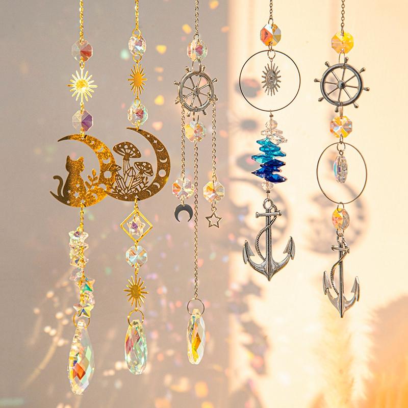 Decorative SunCatcher Pendants Crystal Wind Chimes Home Garden Decoration Room Wall Decor Outdoor Yard Hanging Ornament