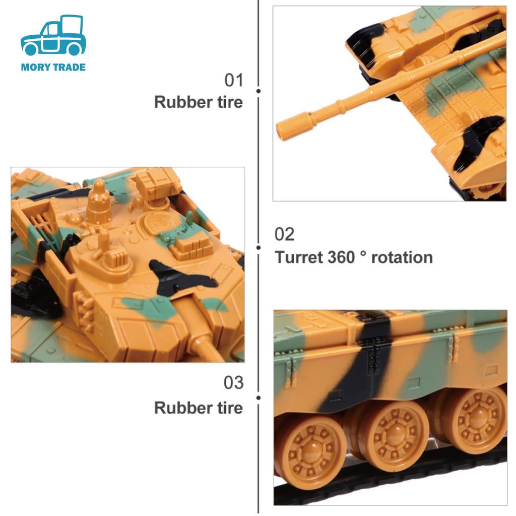 Morytrade Tank Military Model Toy Children Boys Gift Birthday (Set of 2 Green and Yellow)