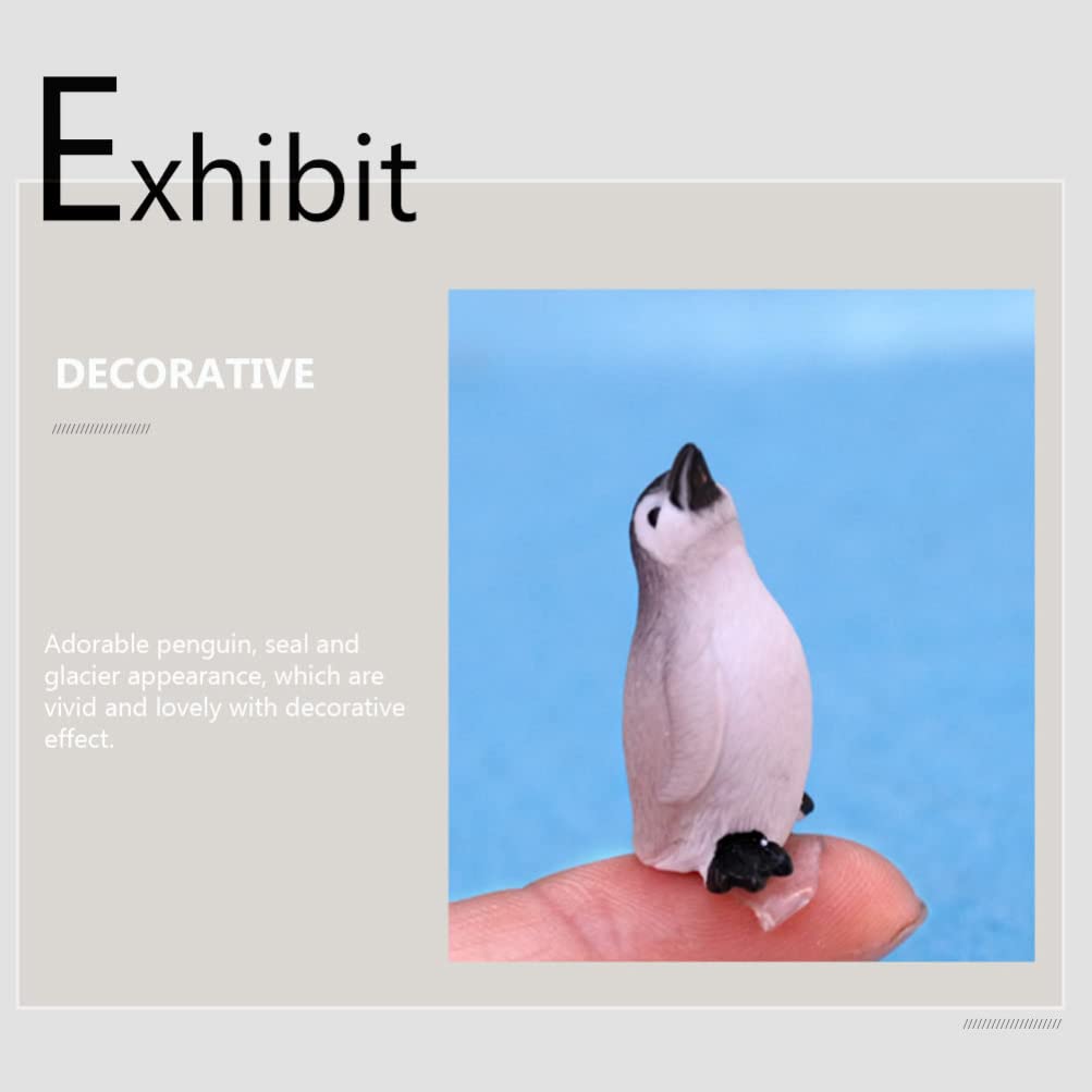 SEWACC Фигурка пингвина, Антарктический айсберг, морской пейзаж, фигурка животного, миниатюрная фигурка пингвина, небольшая коллекция украшений, растительное украшение
