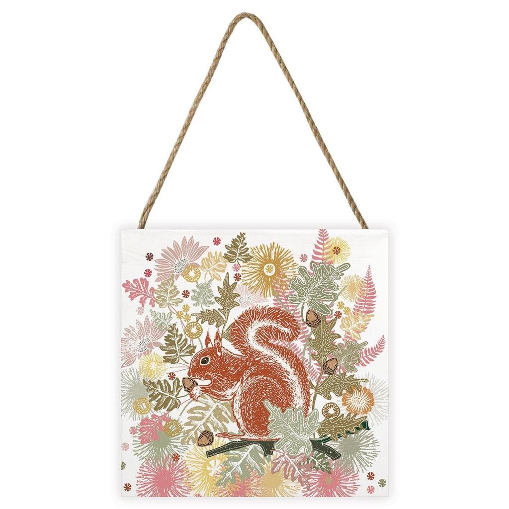 Summer Thornton Woodland Природа Белка Деревянный блок