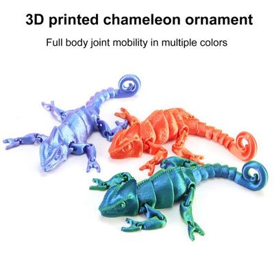 3D-печатная ящерица шарнирный хамелеон орнамент настольное украшение гибкая фигурка животного ящерица игрушка для снятия стресса для детей и взрослых