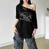 Casual Relax Woman T-shirt Letter 2025 Women Hot New Versatile Street Atmosphere Style Fashionable Chick Summertime Tops