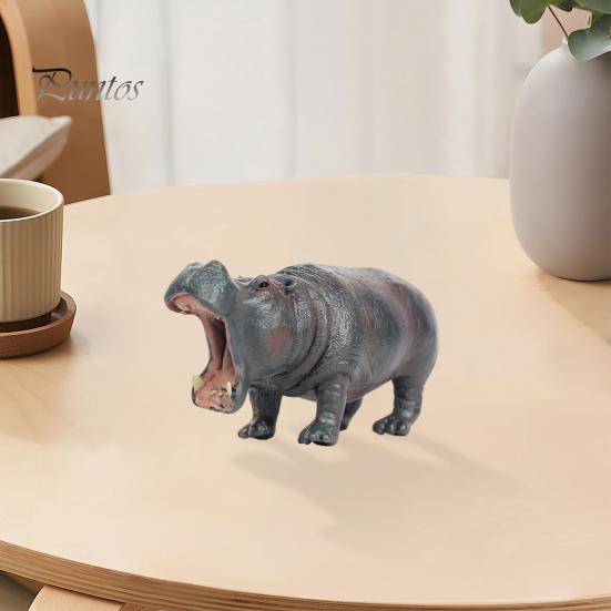 Фигурка бегемота, реалистичная модель бегемота, скульптура, настольное украшение, речная лошадь, украшение, детская развивающая игрушка в виде животного, подарок для малышей, мальчиков и девочек