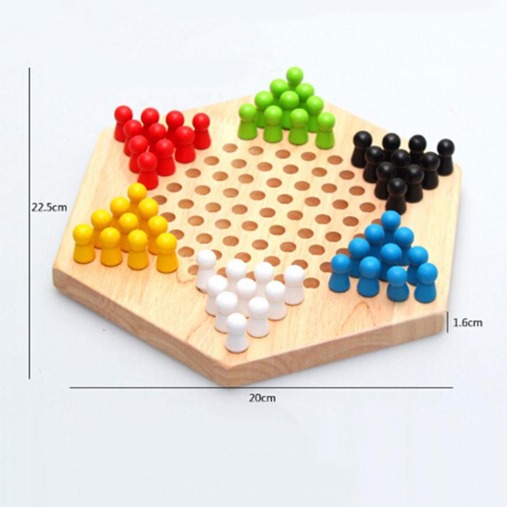 Wood Chinese Checkers Jumping Chess Board Game Children Kids Developmental Toy