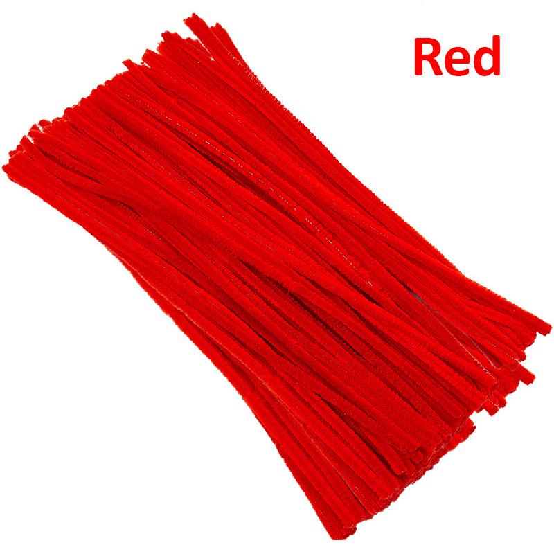 100/10pcs Colorful Chenille Stems Pipe Cleaners Plush Tinsel Stem Wired Sticks Twist Stick Hair Strip DIY Craft Educational Toys