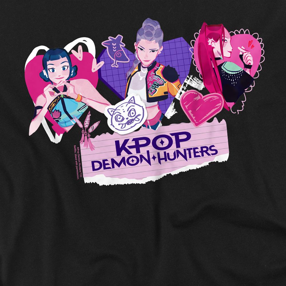 K-Pop Demon Hunters Unisex Adult Scrapbook Hearts T-Shirt