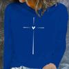 Tops For Women Simple Cross Love Print Round Neck Long Sleeve T-shirt Fall Casual Slim Pullover Women's Long Sleeve Top