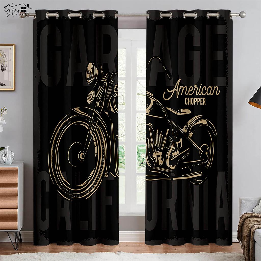 3D-печать Крутые шторы с изображением мотоцикла Ретро Мотоцикл Индустриальный стиль Спальня Гостиная Балкон Автомобильная линия Декоративные шторы