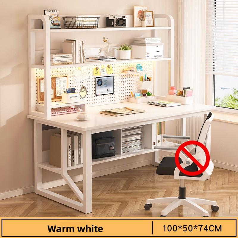 Computer Desk, Bookshelf, Integrated Bedroom, Learning and Writing Desk, Multi-Functional Desk with Hole Board