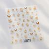 Shiny Jelly Butterfly Charming Golden Gradient Bowknot 5D Self Adhesive Nail Art Sticker Flower Petal Rhinestone Manicure Decals