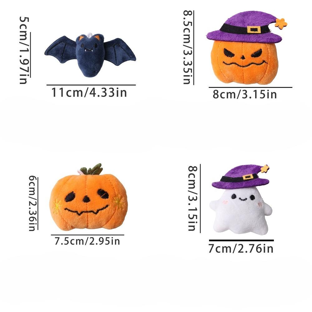 Pet Halloween Gift Three Dimensional Bat Ghost Pumpkin Fun Styling Bite Toy Self Fun Soothing Cat Plush Toy Soft and Comfortable