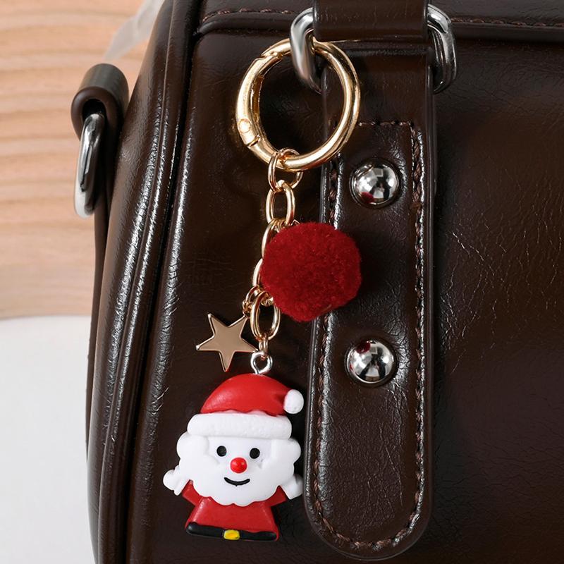 Рождественская елка Санта Клаус Брелоки Шарм для сумки для женщин Изысканная подвеска для сумки Брелок для ключей от машины Ювелирное изделие Рождественский подарок