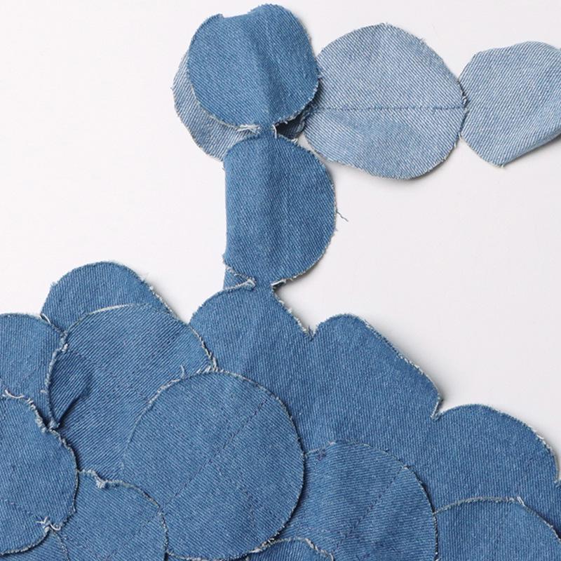 Spring 2025 Fashion: Sexy Blue Denim Tassel Suspender Dress for Women