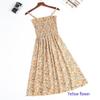 2023 Summer Floral Printed Chiffon Mini Dress Women Casual Fashion Spaghetti Strap Sleeveless Elastic High Waist Dress