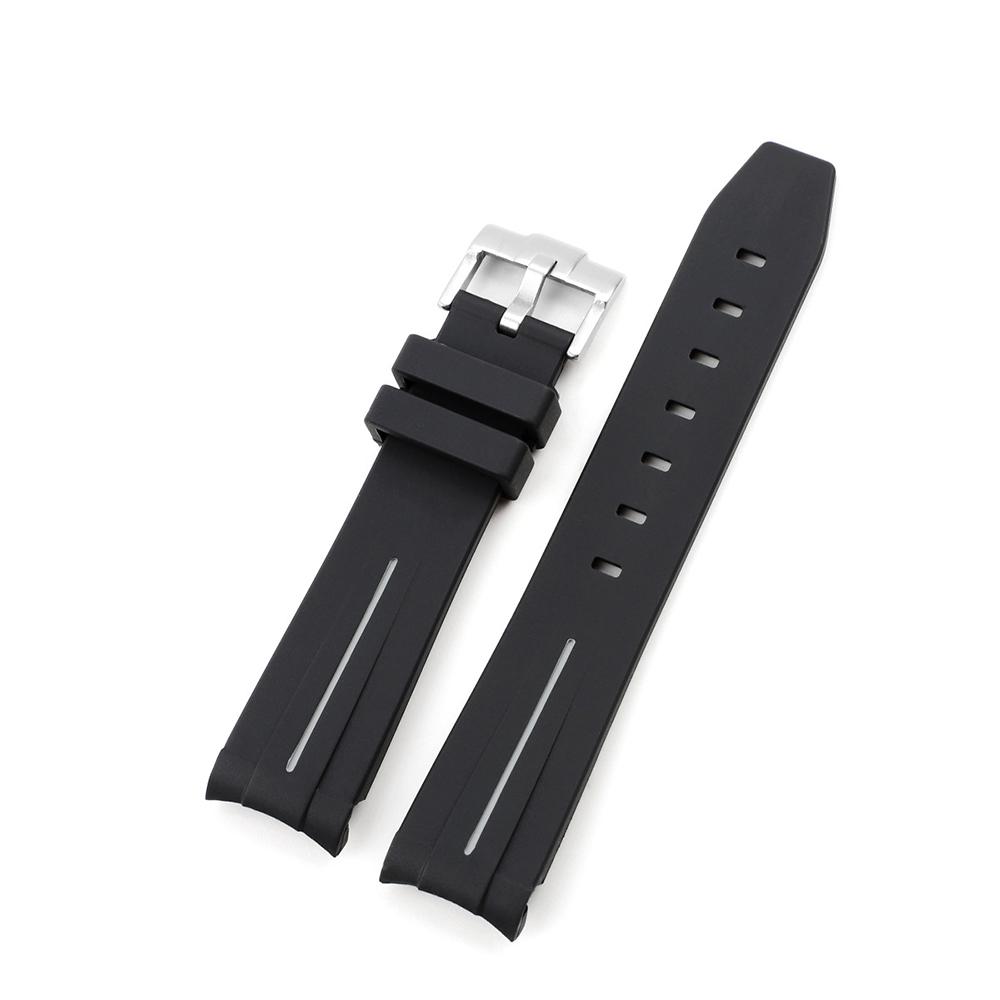 Curved Interface Rubber Watch Strap 20mm Men Women Waterproof Sports Watch Band for Moonswatch Watchband Watch Accessories