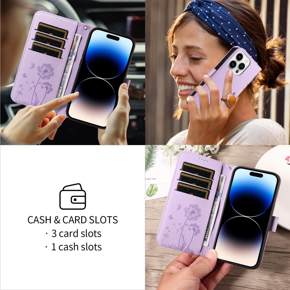 Кожаный чехол для телефона Funda iPhone 17 16 15 14 13 12 11 Pro Max 16 15 14 Plus Mini 17 Air 16E Чехлы Кошелек Одуванчик Флип-чехол