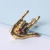 Модная креативная золотая пятипальцевая брошь-жест, трендовая персонализированная брошь-жест, унисекс, булавка, аксессуары