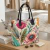  Boho Floral Print Tote Bag Large Capacity Casual Shoulder Bag for Daily Shopping Travel Lightweight Durable Handbag