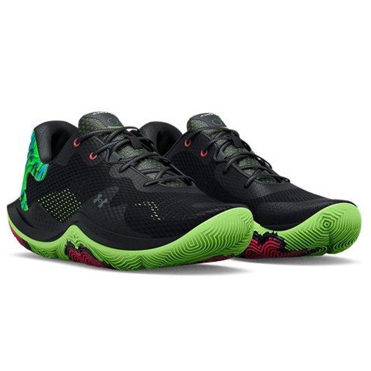 Under Armour Мужские баскетбольные кроссовки Spawn 5 Черный Зеленый Красный 3025345-002