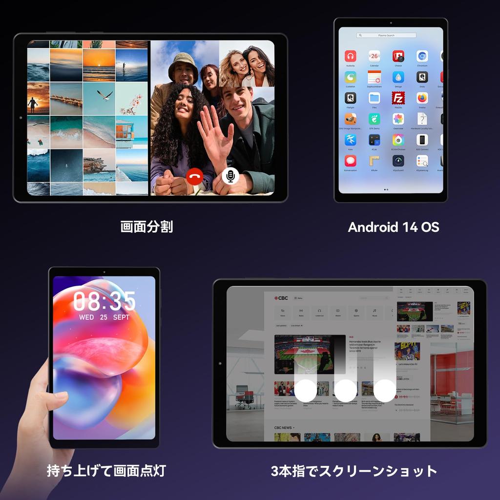 G99 Headwolf FPad5 Android 14 Widevine L1 1920x1200 FHD 16 ГБ 128 ГБ 2 ТБ SIM 4G LTE Распознавание лица Беспроводной и GPS 8-дюймовый планшет, Совместимый, Экран In-Cell,