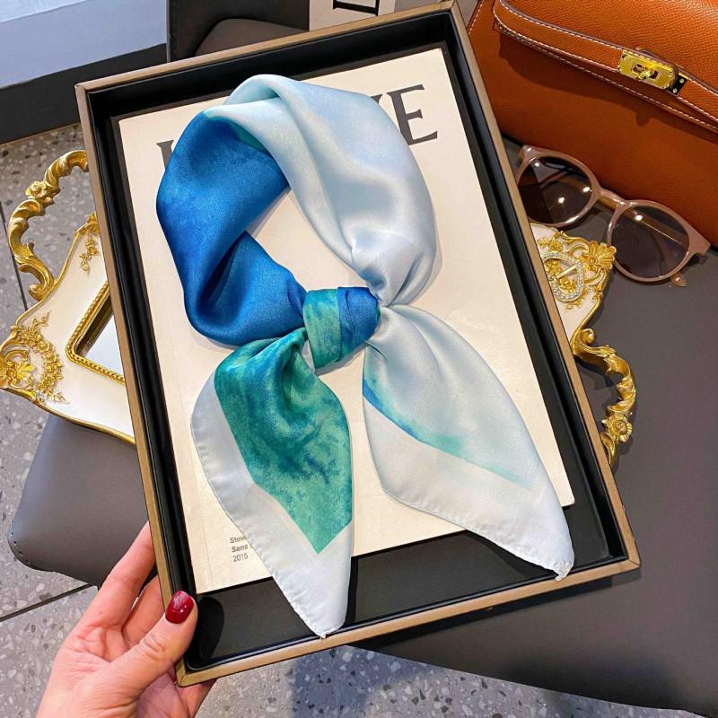 70cm Square Silk-Like Scarf Women Lightweight Fashion Accessory Office Chic Neck Wrap Stylish Print Design