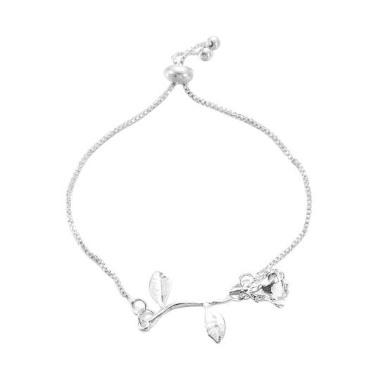 Элегантный браслет с подвеской в ​​виде розы, регулируемый браслет, женский ювелирный подарок