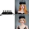 Goth Headband Witch Crown Headpiece Goth Crown Black Queen Crown Gothic Crown Black Queen Tiaras Baroque Crown