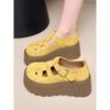 Mary Jane Single Shoes Bag Head Sandals Women's New Spring and Summer Platform Heightening Shoes Hollow Hole Shoes