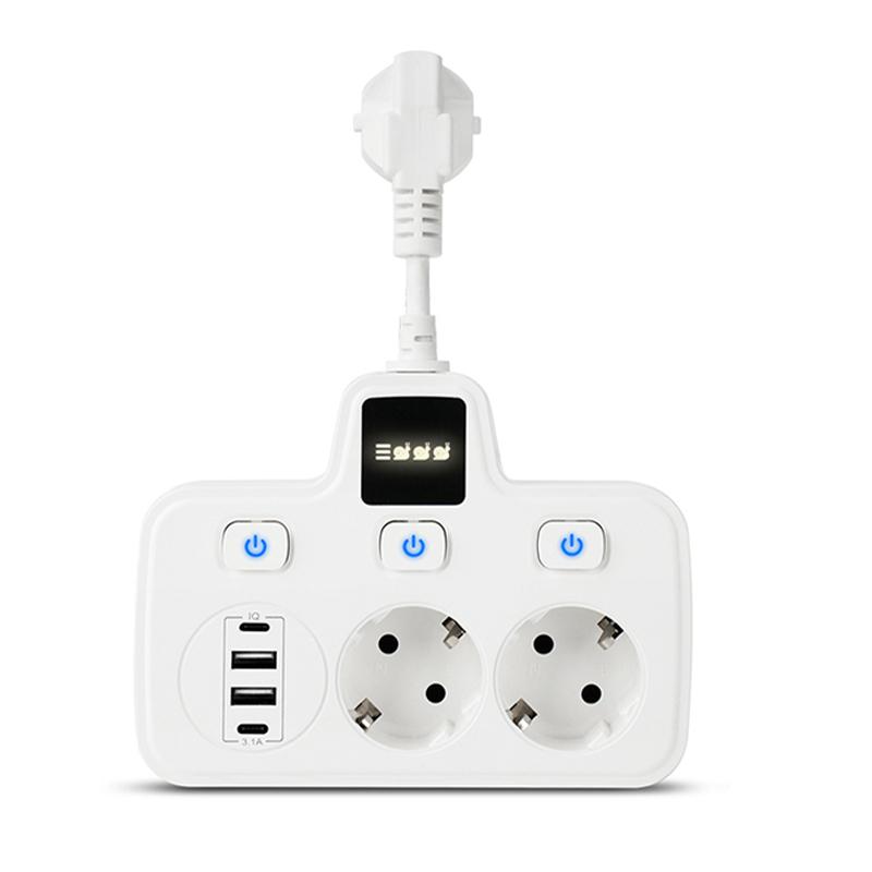 Power Strip EU AC Outlet Socket Multiprise Smart Home Extension Electrical Adapter Wall Plug Converter USB Fast Charging