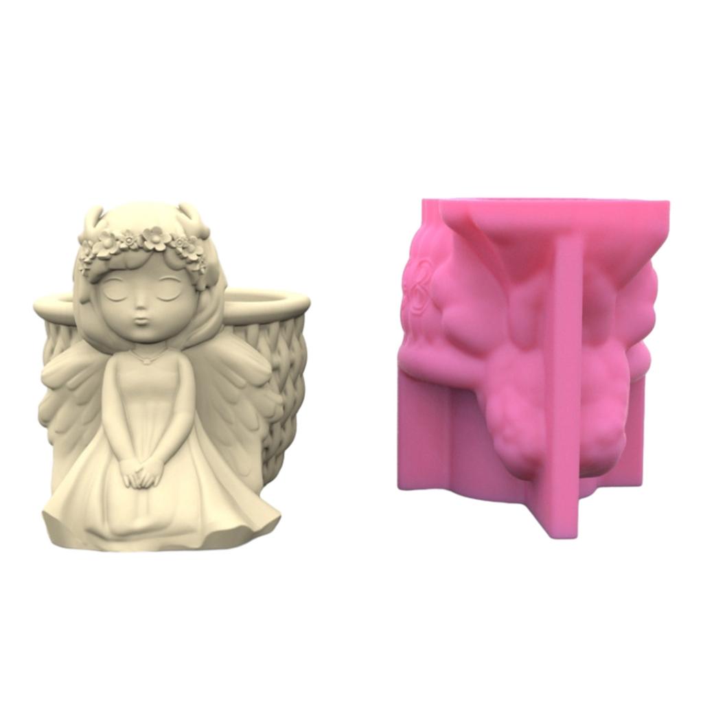 Силиконовая форма для цветочного горшка Бетон Цемент 3D Девочка Форма для цветочного горшка Гипсовые формы Подсвечник Форма для эпоксидной смолы Поделки