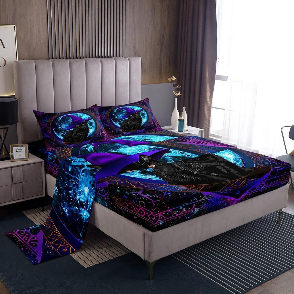Galaxy Starry Sky Pattern Sheet Four-piece Bedding Set Bedroom Dormitory Bedding Decoration
