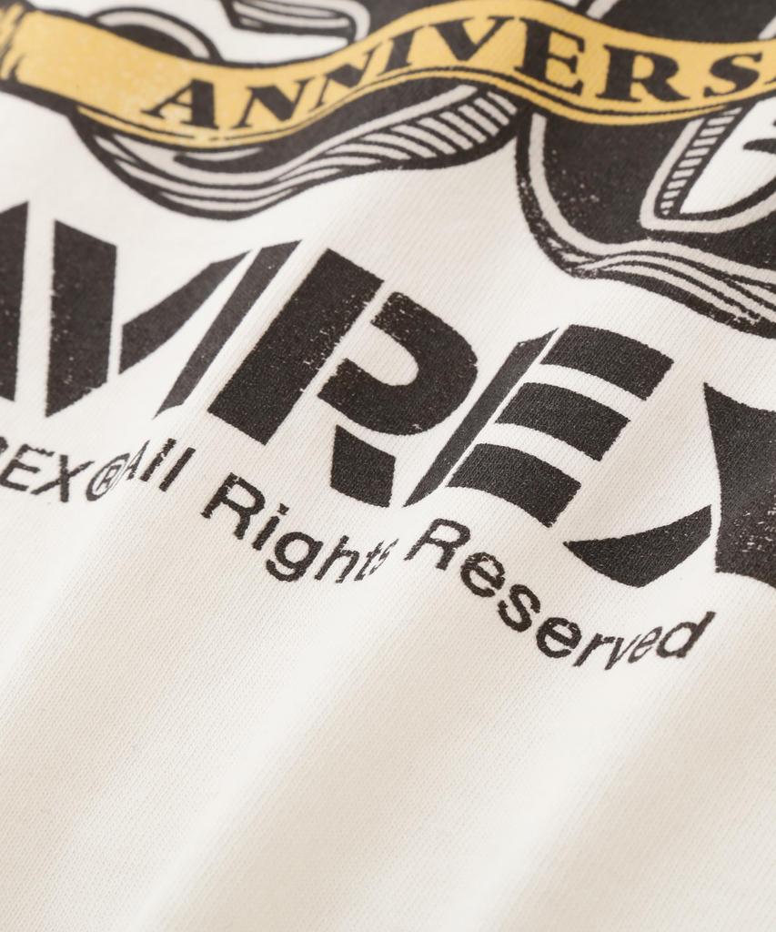 AVIREX HALF-CENTURY ANNIVERSARY T-SHIRT men's M off white 783-5234001