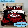 3PCS Custom Name Kansas Skull Pride Bedding Set, Including 1pc Duvet Cover And 2pcs Pillowcases, Suitable for dorms and bedrooms Gift