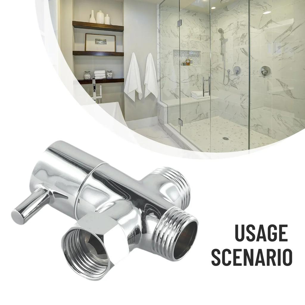 3-Way Diverter Valve Garden Home 0.6-1.5mpa Kitchen 1pcs 4-points Shower Head Angle Valve T-Adapter G1/2in Bath