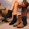 Autumn 2024 New British Style Retro Old Women's Fashion Cowboy Boots