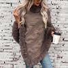 Women's Poncho Faux Fur Shawl Wrap Cape with Faux Fur Trim Winter Sleeveless Cloak Coat Warm Pullover Luxury Knitted Sweater Poncho for Women