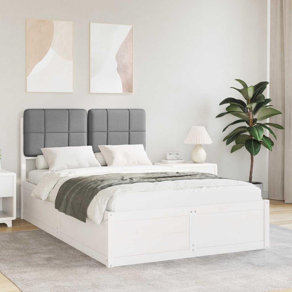 Bed Frame with Upholstered Headboard Light Grey 120 x 190 cm