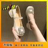 Temperament Single Shoes with Skirts Women's Evening Breeze Gentle Shoes Spring 2024 New Fashionable Versatile High-heeled Mary Jane Shoes