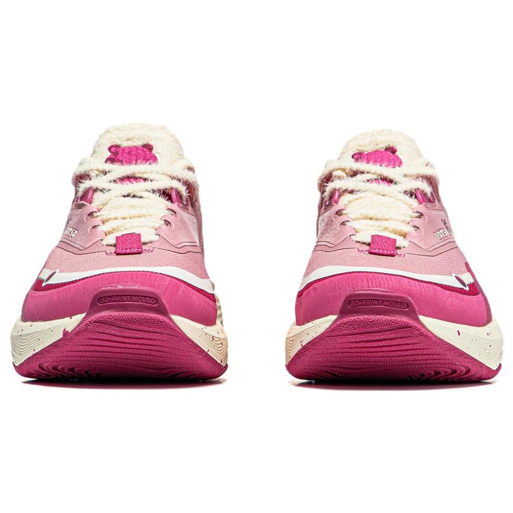 Disney X Li Ning Мягкие теплые нескользящие прочные низкие повседневные туфли женские кроссовки светло-розовые AGLT234-1