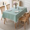 Скатерть из имитации хлопка и льна, водонепроницаемая и маслостойкая, для постоянного использования, легкая роскошь, высококачественная скатерть для журнального столика, прямоугольная, однотонная
